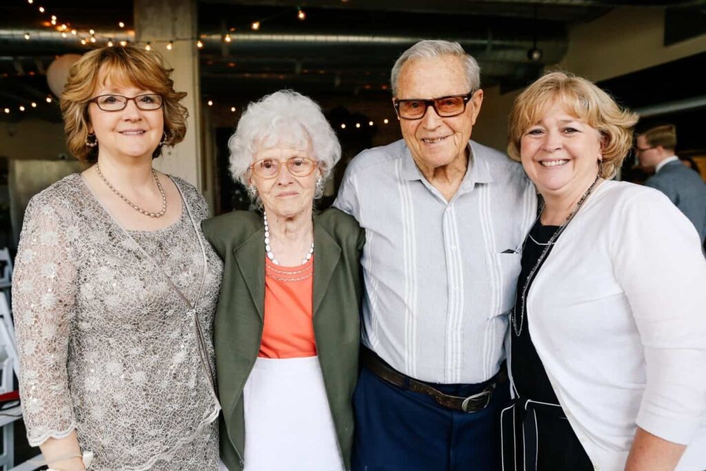 Ruby with her family – From left to right – Annette (daughter), Ruby, Buddy (husband), Janet (daughter)