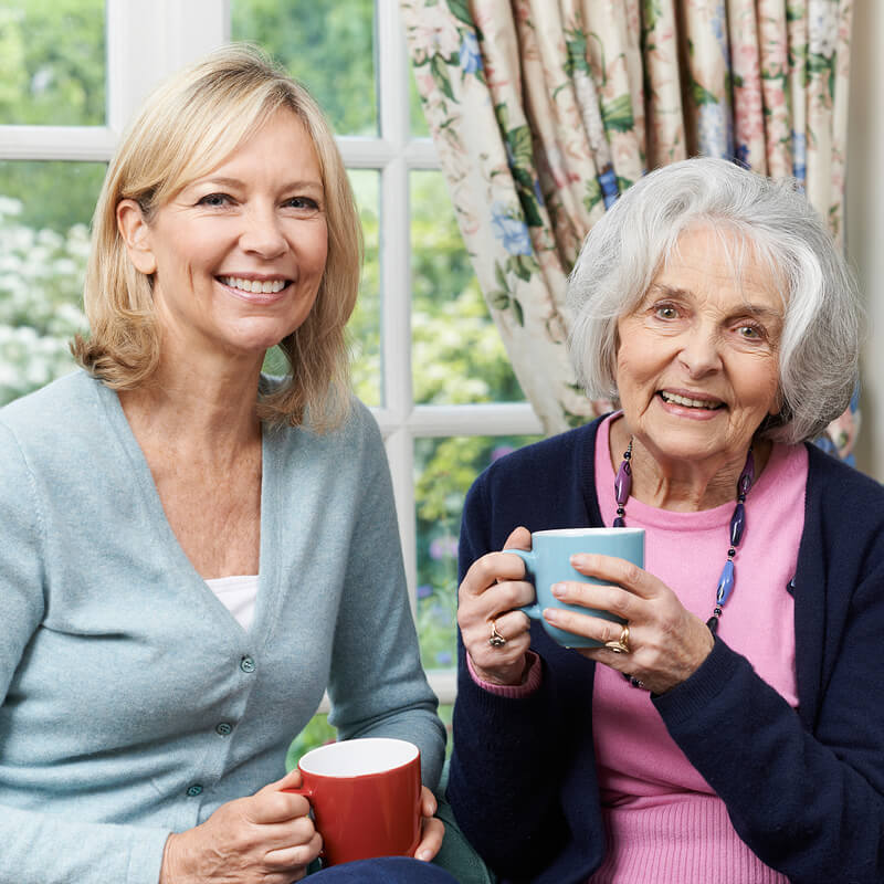 Senior with Dementia enjoying time with adult children